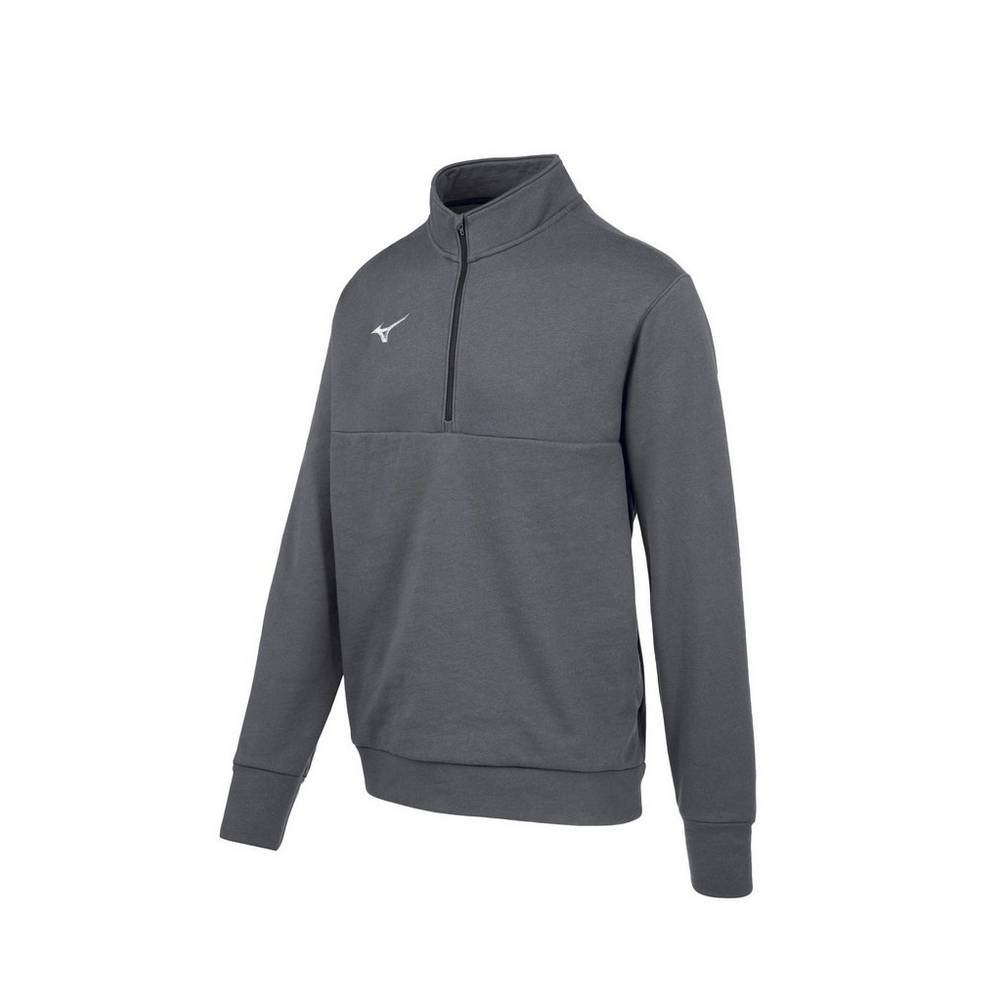 Mens Mizuno MZ1 1/4 Zip Fleece Pullover Grey Philippines (HILQSM985)